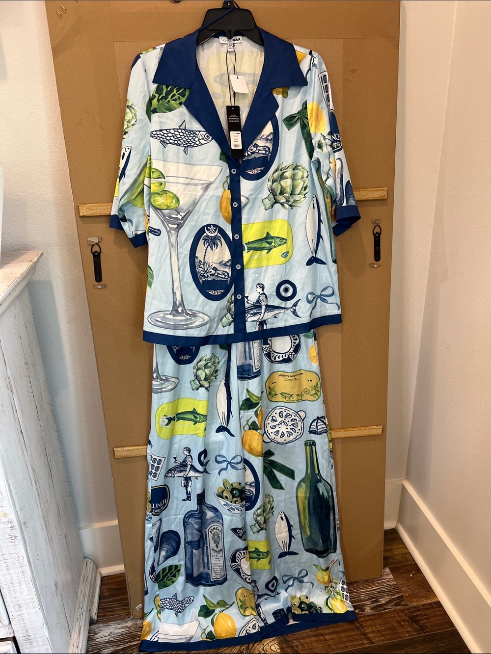 Fashion Nova Light Blue Nautical & Citrus Set